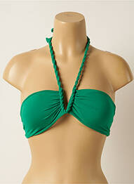 Haut de maillot de bain stretch haut soutien-gorge moulé vert IODUS femme
