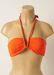 Haut de maillot de bain stretch haut soutien-gorge moulé orange IODUS femme