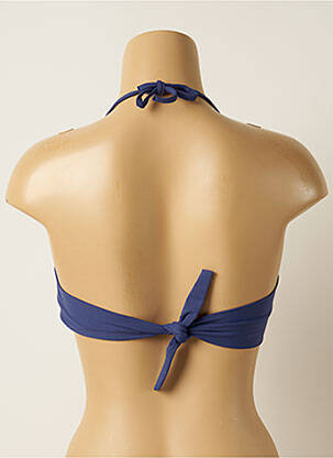 Haut de maillot de bain fermeture liens à nouer haut soutien-gorge balconnet bleu IODUS femme