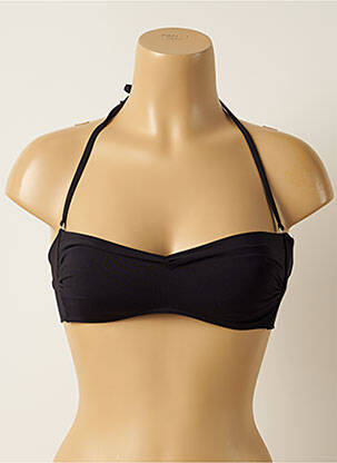 Haut de maillot de bain fermeture liens à nouer haut bandeau noir IODUS femme