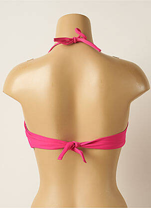Haut de maillot de bain fermeture liens à nouer haut bandeau rose IODUS femme