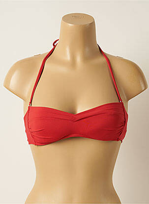 Haut de maillot de bain fermeture liens à nouer haut bandeau rouge IODUS femme
