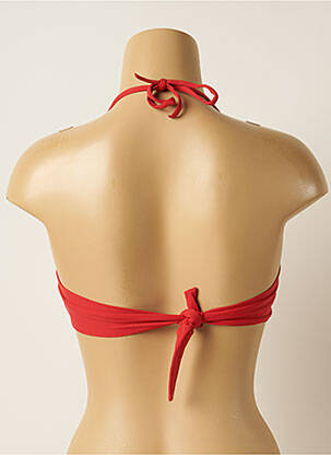 Haut de maillot de bain fermeture liens à nouer haut bandeau rouge IODUS femme