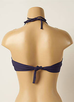 Haut de maillot de bain fermeture liens à nouer haut bandeau bleu IODUS femme