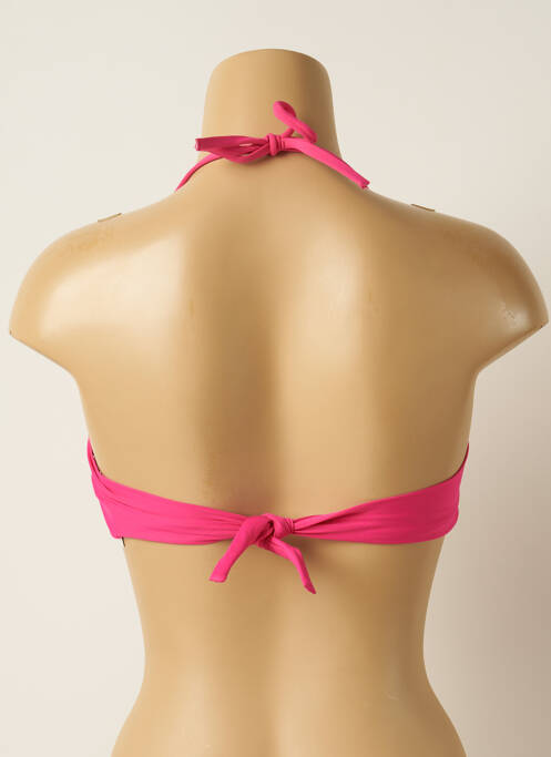 Haut de maillot de bain fermeture liens à nouer haut bandeau rose IODUS femme