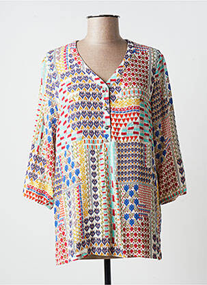 Blouse imprimé fantaisie manches 3/4 blanc TELMAIL femme