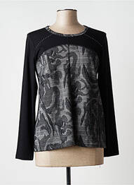Top tissage jersey manches longues noir TELMAIL femme
