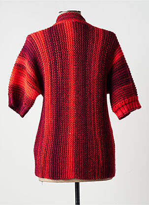 Gilet manches courtes resserrée sur le bas rouge FINETTE femme