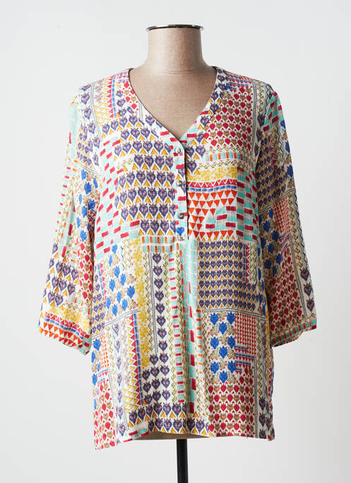 Blouse imprimé fantaisie manches 3/4 blanc TELMAIL femme