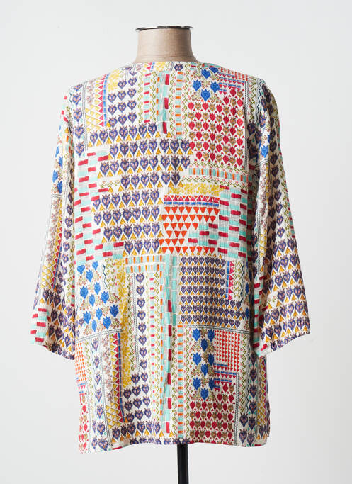 Blouse imprimé fantaisie manches 3/4 blanc TELMAIL femme