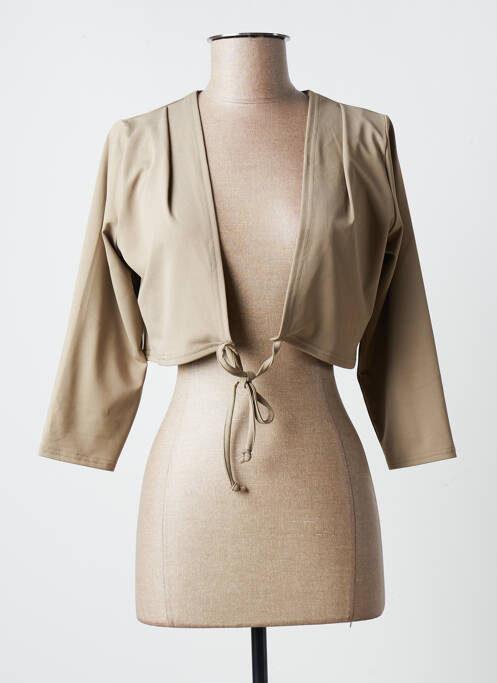 Boléro effet matière satinée beige TELMAIL femme