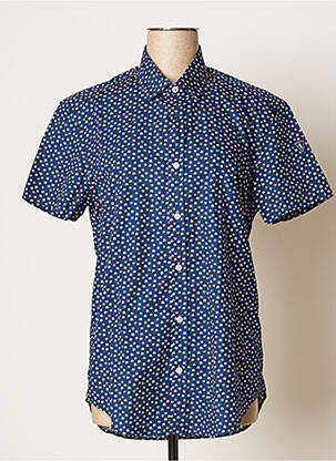 Chemise manches courtes coupe cintrée bleu CAMBERABERO homme