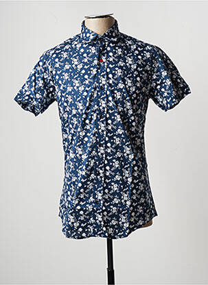 Chemise manches courtes coupe cintrée bleu CAMBERABERO homme