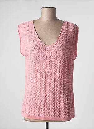 Pull stretch sans manche rose PRINCESSE NOMADE femme
