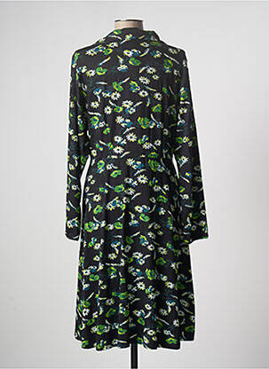 Robe mi-longue imprimé fleurs manches longues noir PRETTY VACANT femme