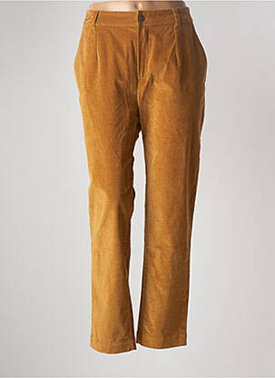 Pantalon chino fermeture zippée sous rabat boutonné taille normale marron LA FIANCÉE femme