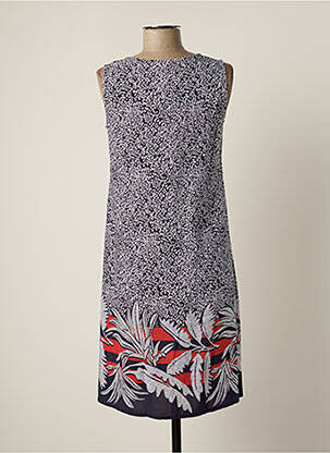 Robe mi-longue coupe fluide sans manche bleu MASSANA femme