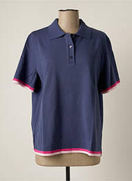 Pull resserrée sur le bas manches courtes bleu THEL ELEGANCE femme