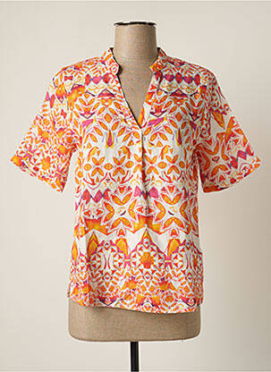 Blouse imprimé fantaisie manches courtes orange SO SWEET femme