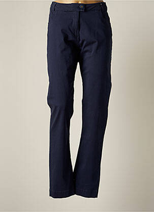 Pantalon slim tissage popeline taille normale bleu THALASSA femme