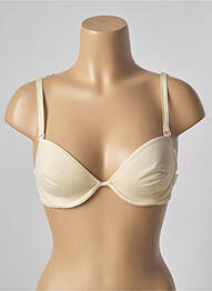 Soutien-gorge effet matière satinée haut soutien-gorge moulé beige BARBARA femme