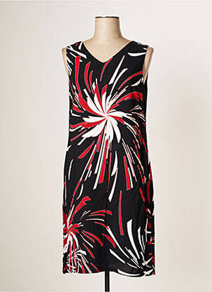 Robe mi-longue imprimé fantaisie sans manche noir MERI & ESCA femme