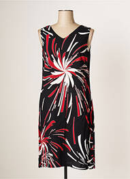 Robe mi-longue imprimé fantaisie sans manche noir MERI & ESCA femme