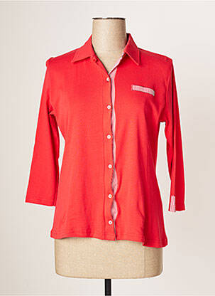 Chemisier coupe cintrée manches 3/4 rouge JUPER femme