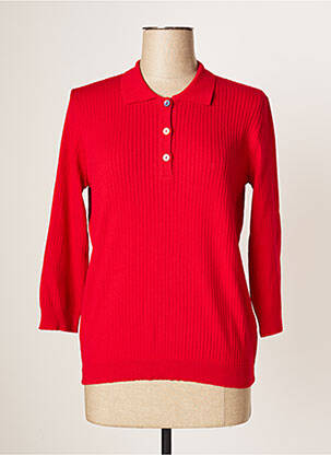 Pull coupe cintrée manches 3/4 rouge JUPER femme
