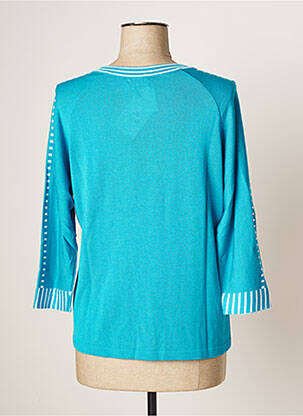Pull col v manches 3/4 bleu JUPER femme