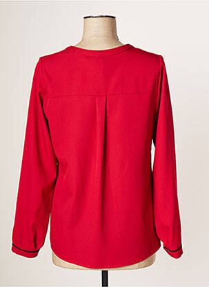 Tunique manches longues tissage crêpe rouge FRANCE RIVOIRE femme