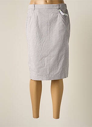 Jupe mi-longue stretch gris FRANK WALDER femme