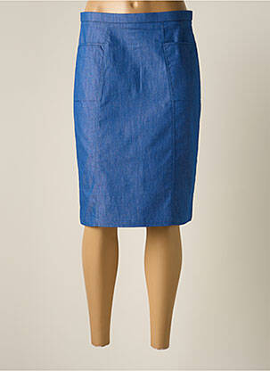 Jupe mi-longue coupe droite bleu CHRISTIAN MARRY femme
