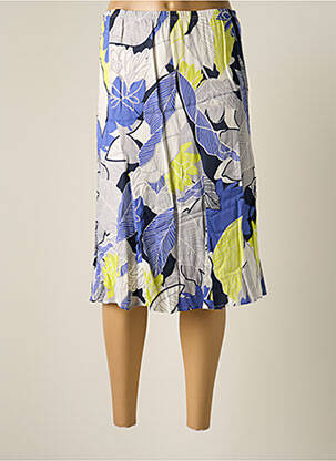 Jupe mi-longue stretch bleu FRANK WALDER femme