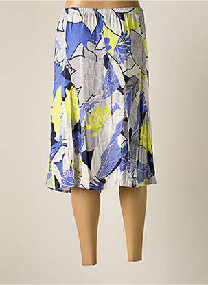Jupe mi-longue stretch bleu FRANK WALDER femme