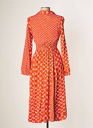 Robe mi-longue manches longues manches longues orange STELLA FOREST femme