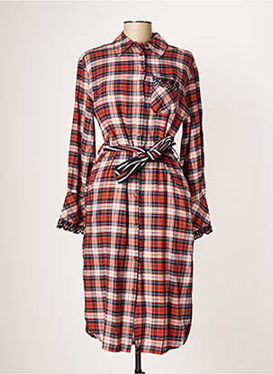 Robe mi-longue manches longues manches longues rouge STELLA FOREST femme