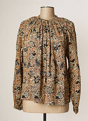 Chemisier imprimé fleurs manches longues marron STELLA FOREST femme