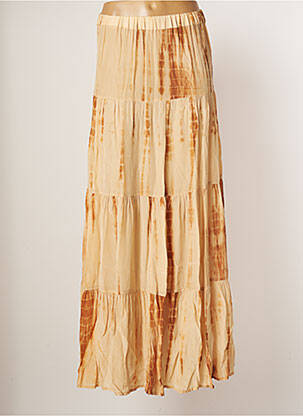 Jupe mi-longue coupe droite beige LEONIE femme