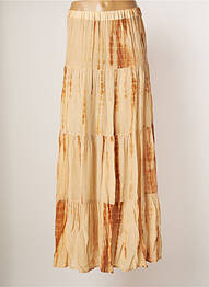 Jupe mi-longue coupe droite beige LEONIE femme