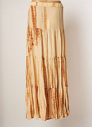 Jupe mi-longue coupe droite beige LEONIE femme