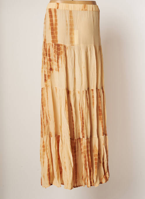 Jupe mi-longue beige LEONIE pour femme