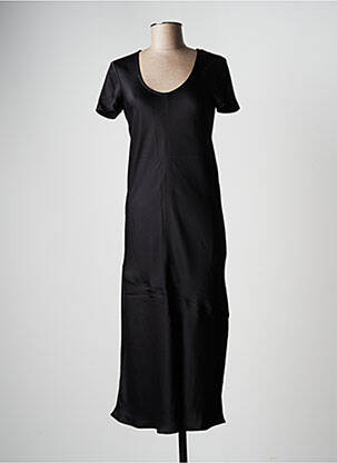 Robe longue manches courtes manches courtes noir IKKS femme