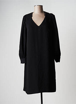 Robe mi-longue coupe fluide manches longues noir IKKS femme
