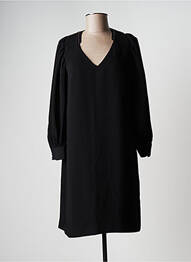 Robe mi-longue coupe fluide manches longues noir IKKS femme