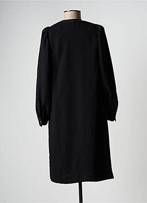 Robe mi-longue coupe fluide manches longues noir IKKS femme