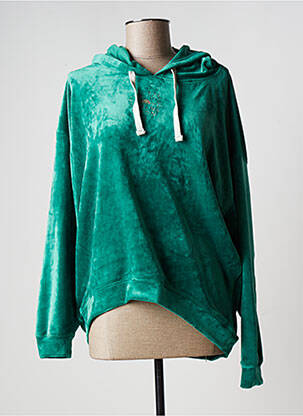 Sweat-shirt à capuche col v manches longues vert BANANA MOON femme