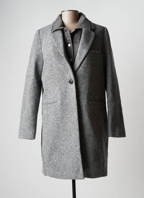 Manteau long gris IKKS pour femme