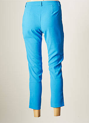 Pantalon 7/8 fermeture zippée sous rabat avec crochet taille normale bleu IKKS femme