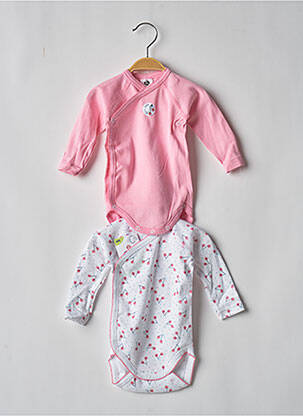 Body lingerie fermeture pressionnée à l'entrejambe rose MOTS D'ENFANTS fille